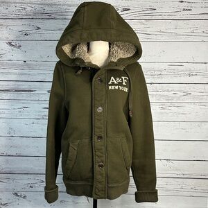Abercrombie & Fitch Olive Hooded Puffer Jacket